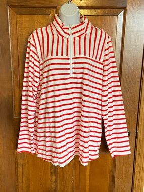 d&co Beach 1/2 Zip Pullover Nautical Cover Up Sweatshirt Beach Vacation L/XL
